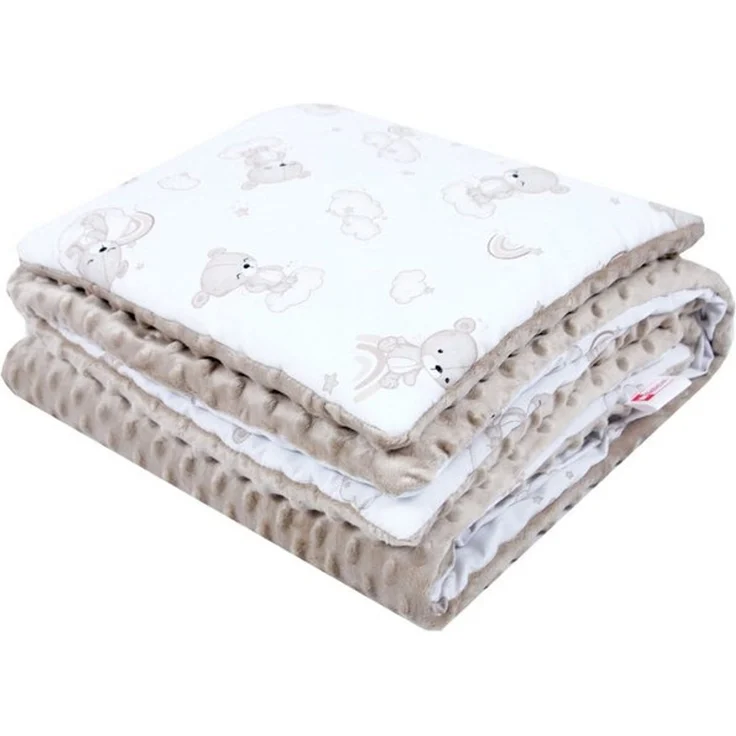 Babydecke BABYLUX Babydecke Krabbeldecke MINKY Kuscheldecke 75x100 cm+KISSEN, BabyLux, K138 - Bären – Bild 4