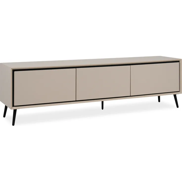 Lowboard >Arona< 3 Klappen, in Sand / Schwarz - 175x50x38cm (BxHxT)
