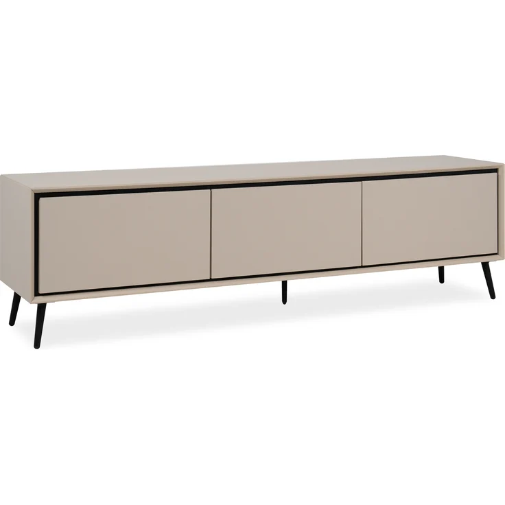 Lowboard >Arona< 3 Klappen, in Sand / Schwarz - 175x50x38cm (BxHxT) – Bild 1
