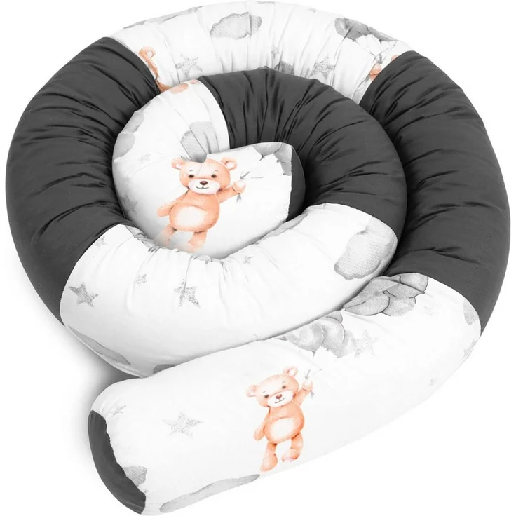 Amilian Nestchenschlange Bettschlange 210cm - Seitenschläferkissen - Nestschlangen, (Nestchenschlange für Kinderbett) – Bild 1