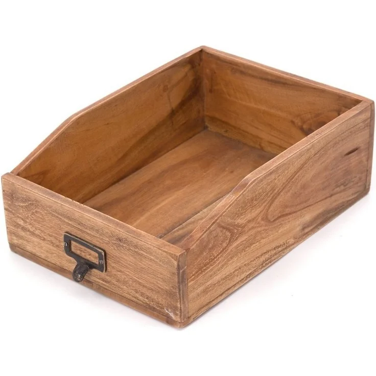 DESIGN DELIGHTS Aufbewahrungsbox SCHREIBTISCH ORGANIZER SET "OFFICE", 3-teilig, Altholz massiv, Farb – Bild 3