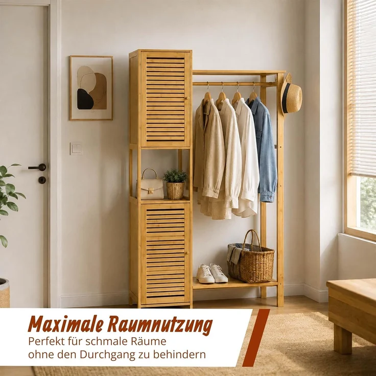 Relaxdays Kleiderständer aus Bambus – Bild 7