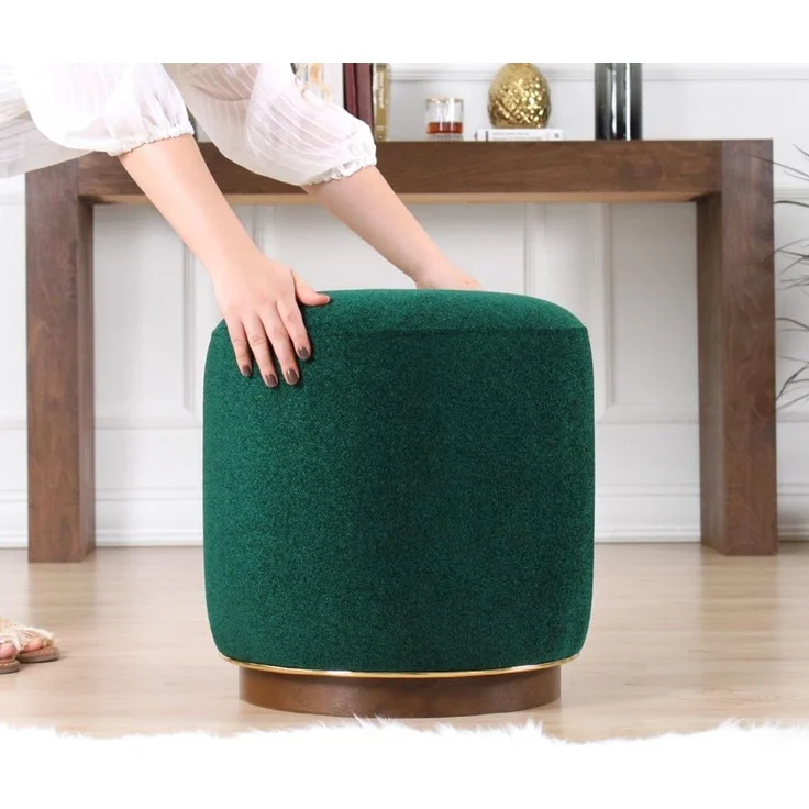 Hanah Home 'Zeone - Dark Green' Pouffe, Dunkelgrün, 42 x 43 x 42 cm – Bild 5