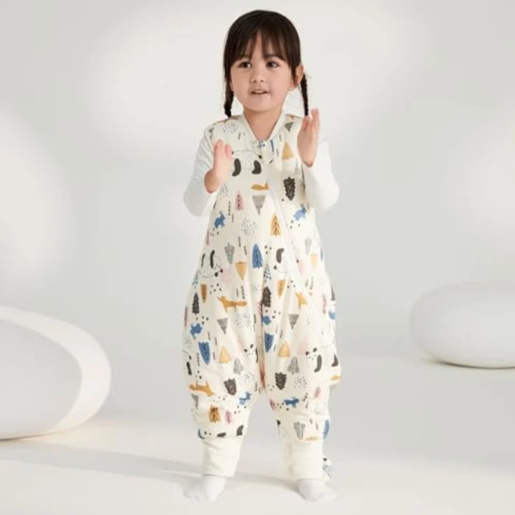 Duomiaomiao Baby Schlafsack, 1x Winterschlafsack, Panda/2.5 Tog, 85cm / Babygröße 90-100cm, 100% Baumwolle – Bild 6