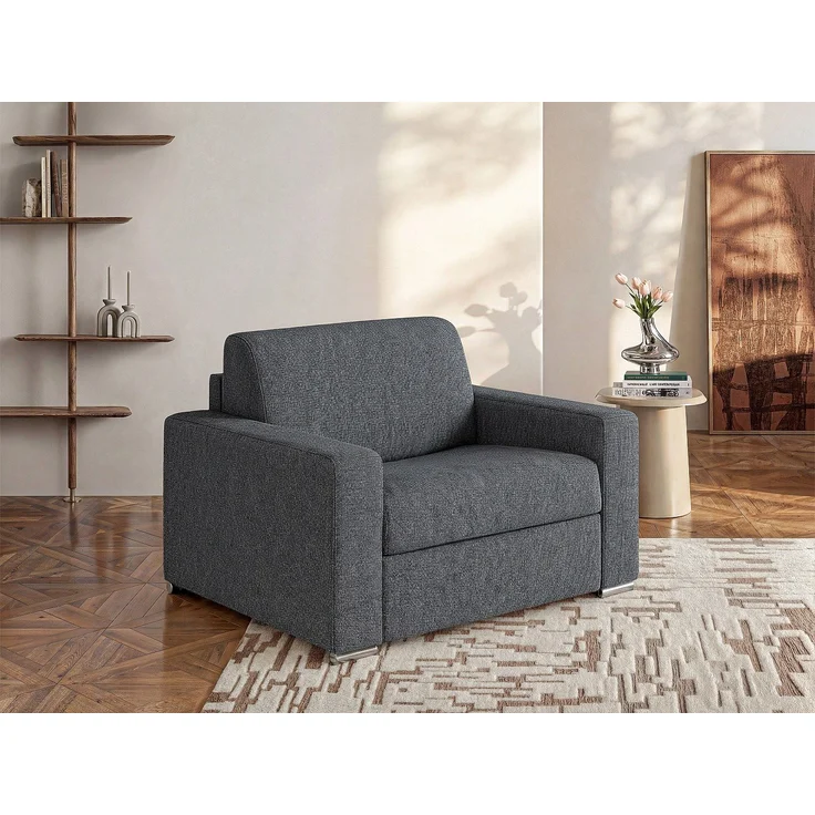 Vente-unique - CALITO - Schlafsessel - Metall - Stahl - Grau - 124 x 95 x 85 cm – Bild 2