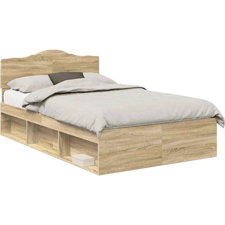 vidaXL Bettrahmen Sonoma 120 x 200 cm Massives Kiefernholz 3412918 – Bild 1