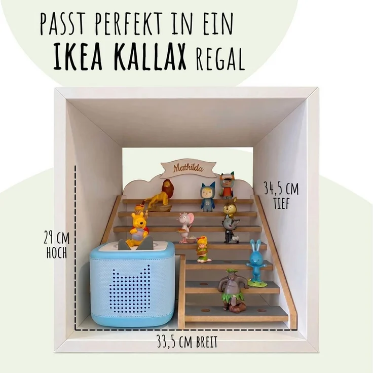 Holzura Kinderregal Tonie Regal für IKEA KALLAX – magnetisch – für ca. 50 Toniefiguren – Bild 3