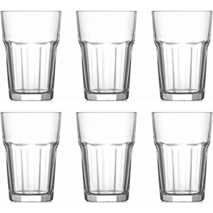 LAV Gläser-Set Trinkglas Cocktailglas Caipirinha Glas Wasserglas Transparent 300 ml 6, Glas