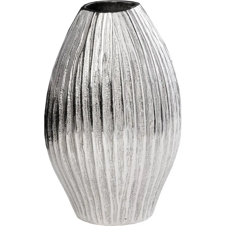 riess-ambiente Dekovase ELEGANCE 35cm silber antik · Blumenvase aus Metall fürs Wohnzimmer (Einzelartikel, 1 St), Tischdeko · handmade · Hammerschlag Design · Accessoire