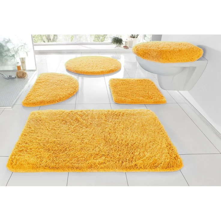OTTO home Badematte Merida, Badvorleger, Badezimmer Teppich, Höhe 32 mm, rutschhemmend beschichtet, fußbodenheizungsgeeignet, schnell trocknend, strapazierfähig, Kunstfaser, 2-tlg. Stand-WC Set, Badteppich, Uni Farben, rechteckig, rund & als 2-tlg. Set... – Bild 1