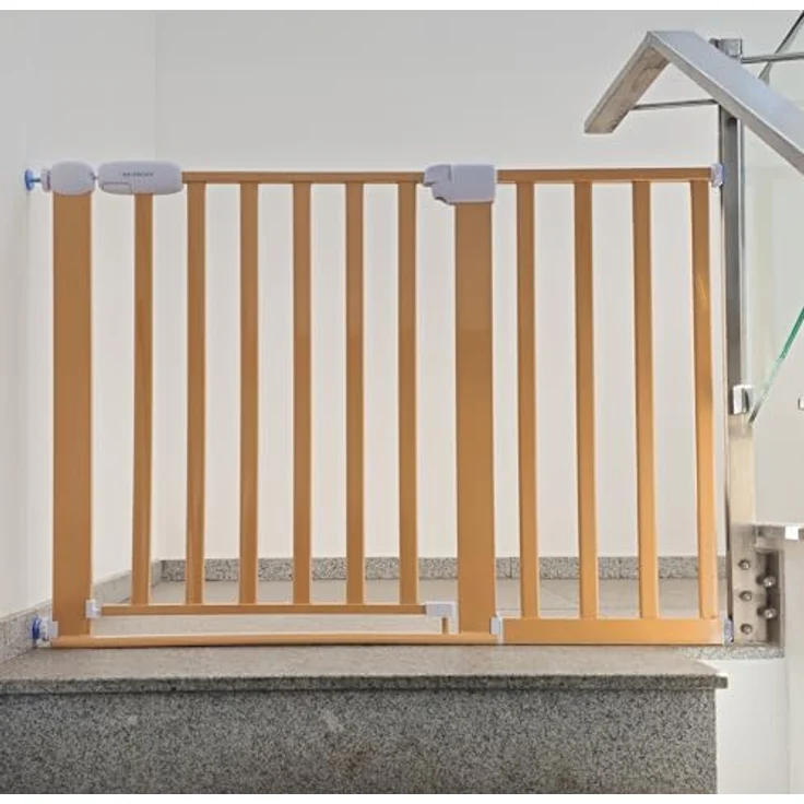 Absperrgitter Treppenschutzgitter beige für 89-99cm Durchgang 77cm Hoch – Bild 9