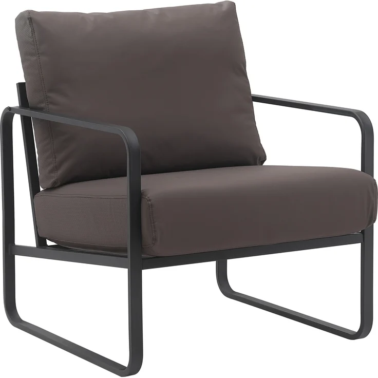 CLP Lounger Manea mit Metallgestell,braun Kunstleder – Bild 1
