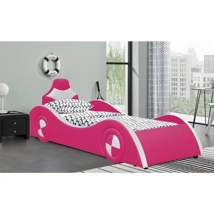 HTI-Living 'Racing' Kinderbett, inkl. Lattenrost, ohne Matratze, MDF pink/weiß, 90x200 cm – Bild 3