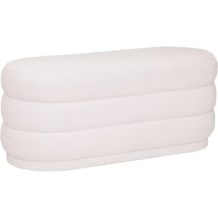 Sitzhocker für Wohnzimmer, Material in Boucle-Optik, 100x40 cm