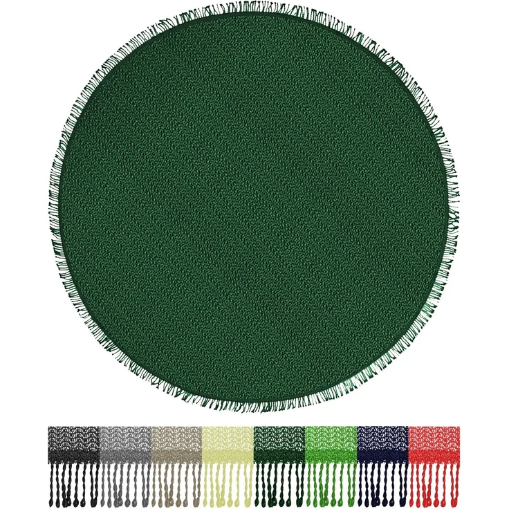 Brandsseller Gartentischdecke Ø 140 cm Tischdecke mit Fransen Outdoor Tischtuch rund Weichschaum für Garten, Terrasse, Balkon wetterfest rutschfest - Grün