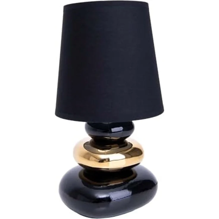 Tischlampe Wohnzimmer Tischleuchte Schlafzimmer Keramik Stoff Schwarz 3045358 – Bild 5
