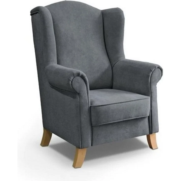 Beautysofa Ohrensessel Leonardo (mit Holzbeine, Wellenfedern) – Bild 4