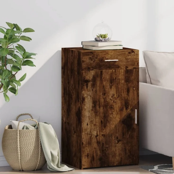 vidaXL Sideboard Räuchereiche 50x42,5x93 cm Holzwerkstoff 846296 – Bild 1