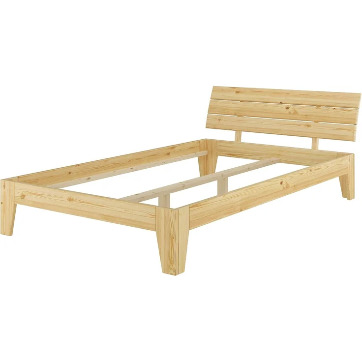 Erst-Holz Einzelbett Kieferbett natur Massivholz Futonbett 120x200 mit Rollrost 60. 62-12 – Bild 5
