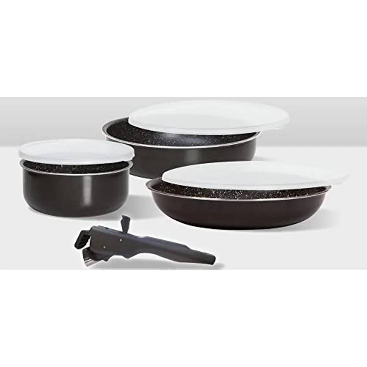 5five Töpfe-Set mit abnehmbaren Griffen und Silikondeckeln 6-teilig – Bild 4