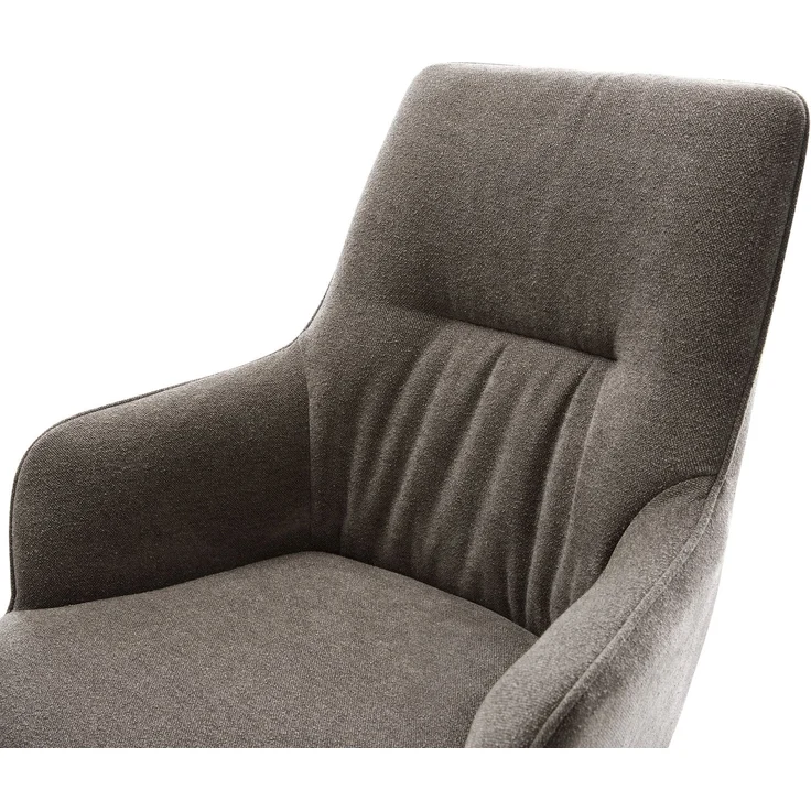 Freischwinger Zelia-Flex mit Armlehnen Strukturstoff Soft Taupe Freischwinger flach Weiß Taschenfederkern – Bild 4