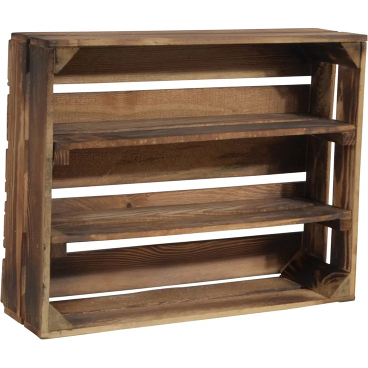 CHICCIE Holzkiste Holzregal Schmalhanz 50x40x15cm - Geflammt 2x langes Regal (1 St)