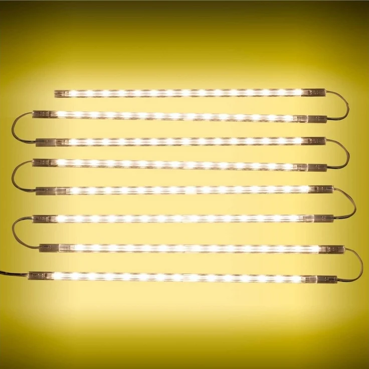 SEBSON Aufbauleuchte LED Lichtleiste 30cm 12V warmweiß 8-tlg, mit Stecker und Schalter – Bild 2