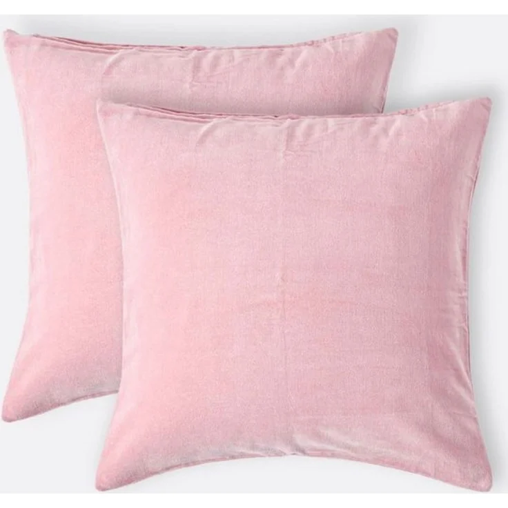 Homescapes Kissenhülle Samt-Kissenbezug 2er-Set in Rosa, 40x40 cm – Bild 4