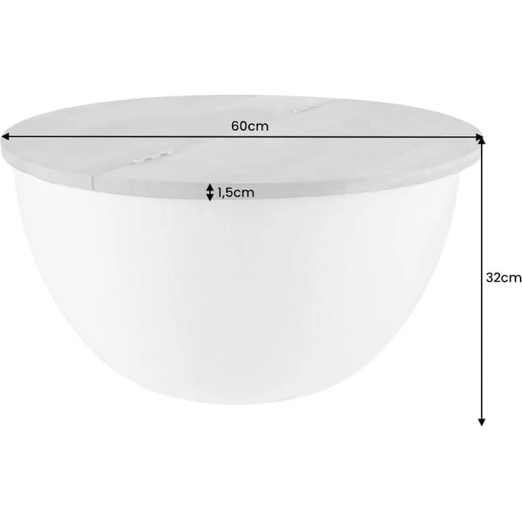 riess-ambiente Couchtisch ORIENT STORAGE Ø60cm natur / silber (Einzelartikel, 1-St), Wohnzimmer · rund · Massivholz · Metall · mit Stauraum · Hammerschlag – Bild 3