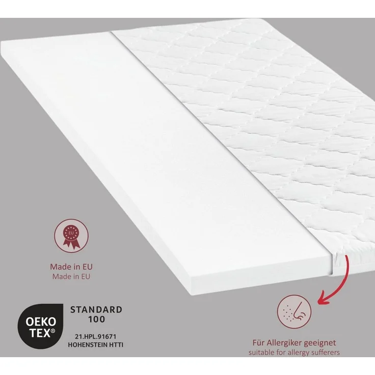 sleepling, Topper Visco Topper, 6 cm hoch, Viscoschaum, optimale Anpassung durch Memory Foam Effekt, mit Eckgummis – Bild 3