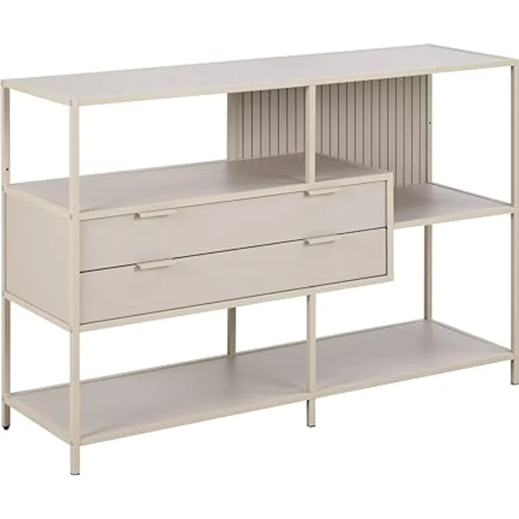 XXXL Xxxl Regal, Hellgrau, Standregal aus Holzwerkstoff mit 3 Fächern und 2 Schubladen, 77x114x35 cm
