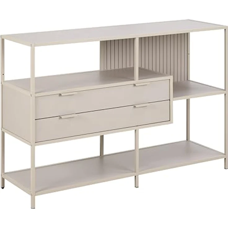 XXXL Xxxl Regal, Hellgrau, Standregal aus Holzwerkstoff mit 3 Fächern und 2 Schubladen, 77x114x35 cm – Bild 1