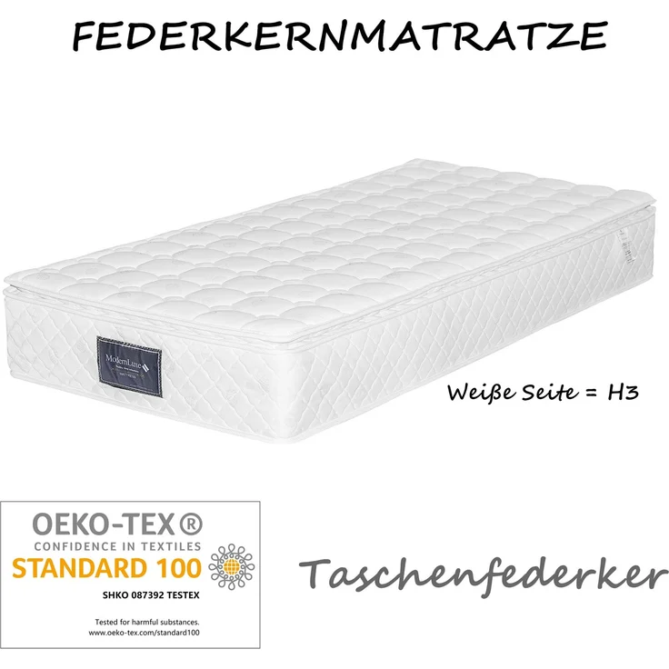 Einzelbett 90 × 200 cm mit Steckdosen,USB-Anschlüssen und LED-Beleuchtung,2 Schubladen,Leinenbezug in Beige,inklusive Matratze – Bild 7