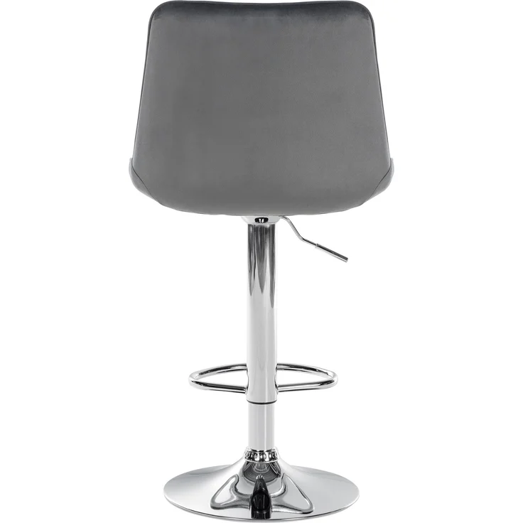 DELUKE® Barhocker RIO - Dunkelgrau, Samt, Chrom Barhocker mit Lehne Barstuhl Tresenhocker Tresenstuhl Kneipenhocker Kneipenstuhl – Bild 4