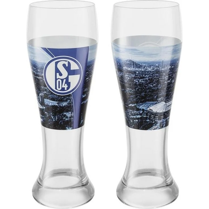 FC Schalke 04 Bierglas Weizenbierglas 2er-Set, Glas – Bild 2