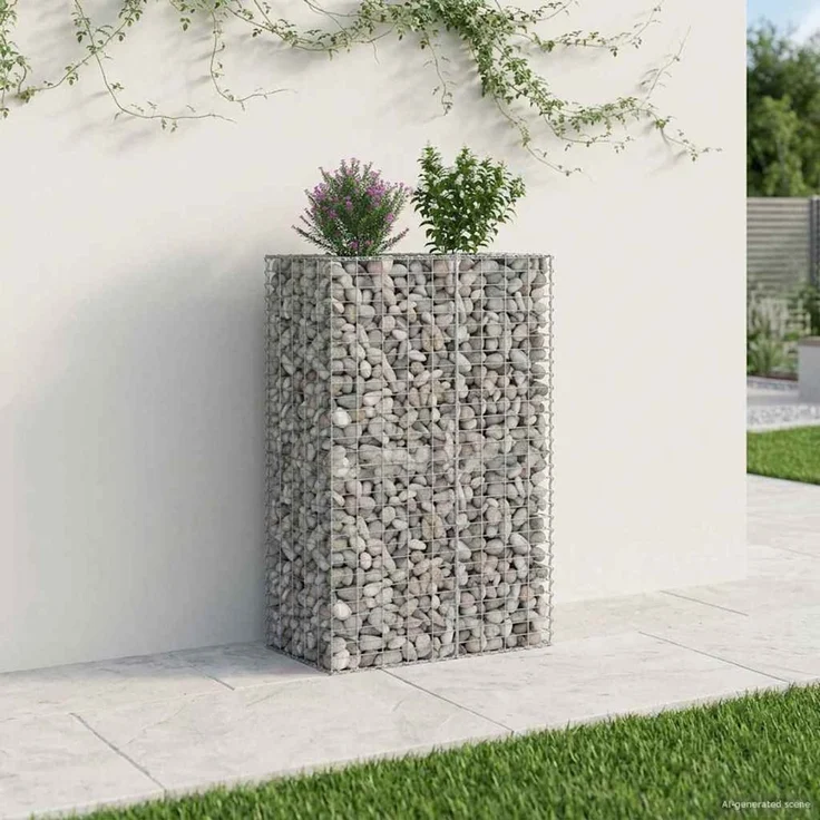 vidaXL Gabionen-Hochbeet 90 x 50 x 150 cm Verzinkter Stahl Silber 42033333 – Bild 1
