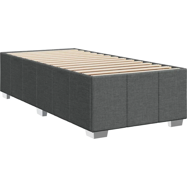 vidaXL Boxspringbett mit Matratze Dunkelgrau 100 x 200 cm Stoff 3454072 – Bild 5