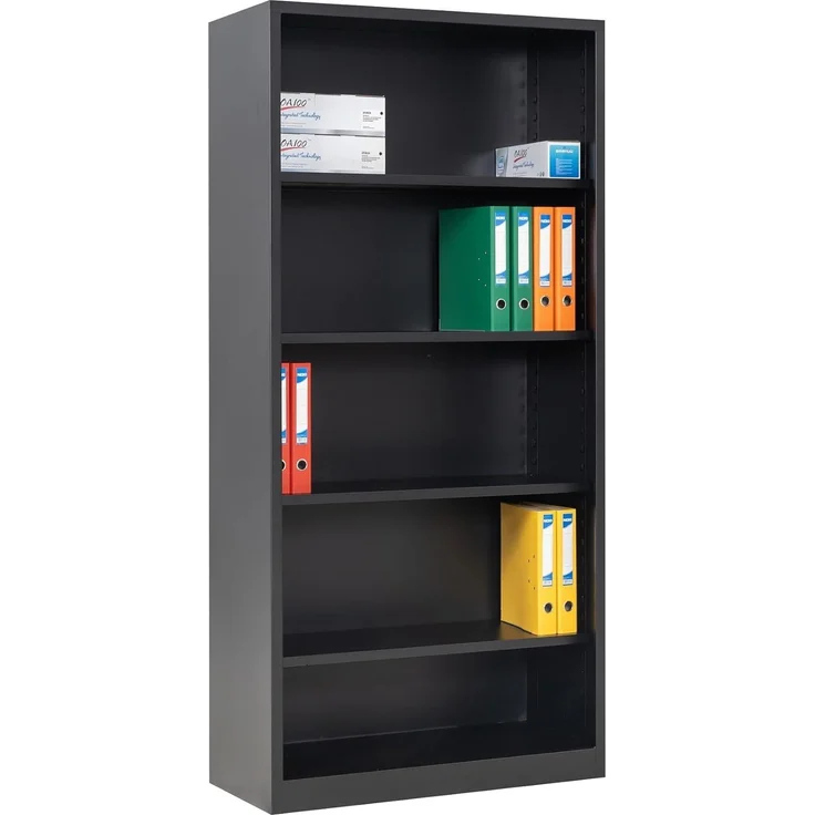 Aktenregal Stahlregalschrank Schrank Büroschrank offen Platz für ca. 55 Ordner schwarz RAL 9005 – Bild 3