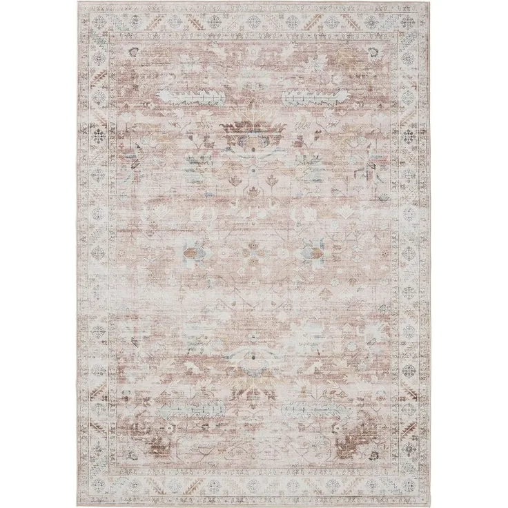 Interiyou Teppich Gent, Rechteckig, Höhe: 5 mm, Vintage Kurzflor für Wohnzimmer, Schlafzimmer, waschbar, pflegeleicht