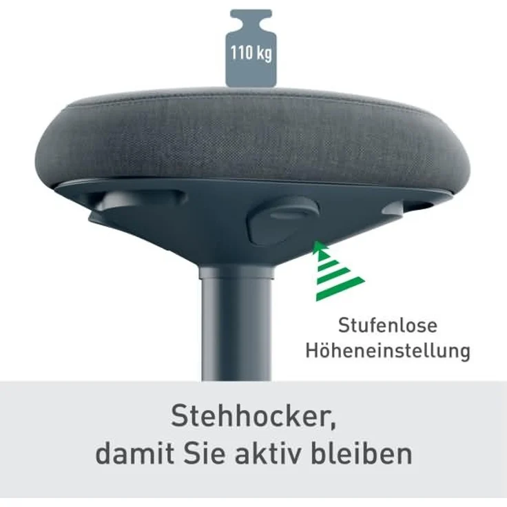Leitz Stehhocker Ergo Active 65450089 dunkelgrau – Bild 5