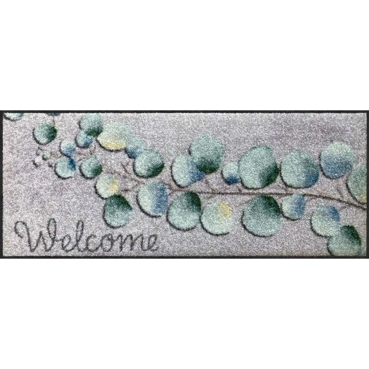 Salonloewe Läufer Fußabtreter klein 30x75 Eucalyptus Welcome grün, Läufer Mini, Höhe: 300 mm – Bild 2