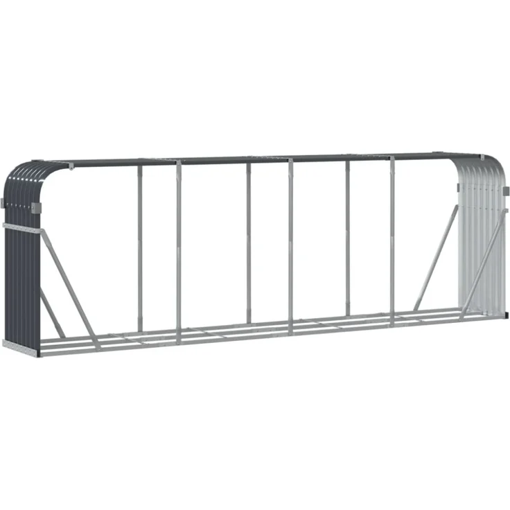 vidaXL Kaminholzunterstand Anthrazit 300x45x100 cm Verzinkter Stahl 364566 – Bild 10