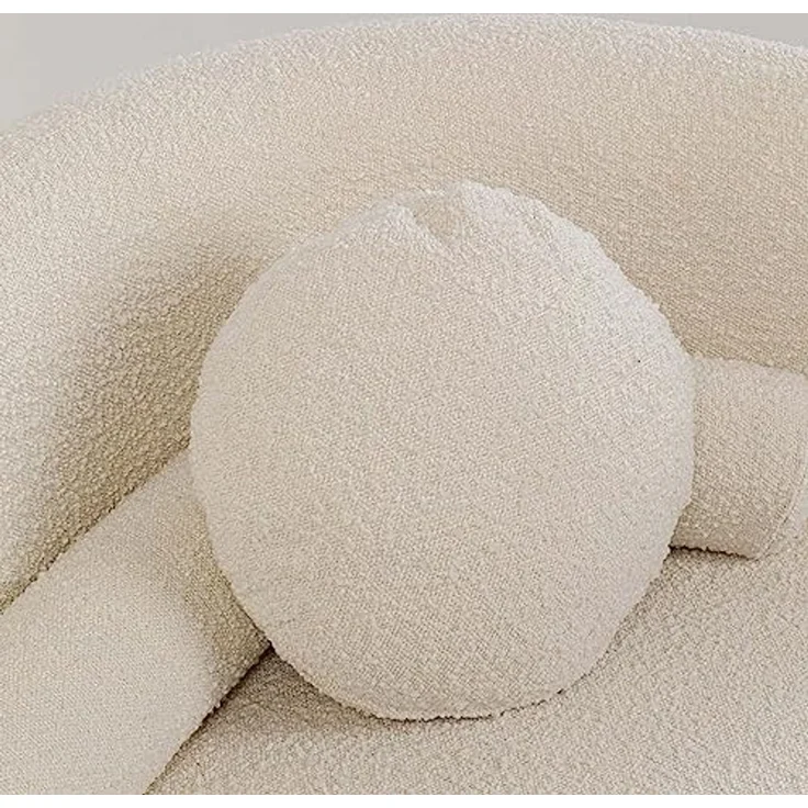 Kare Design Sofa Kelly Boucle 3-Sitzer, Weiß, Pflegeleicht, Weich, Kuschelsofa, Couch, Loveseat, Wohnzimmer, Teddy-Optik, Massivholz, Teilzerlegt, 67x225x83 cm (H/B/T) – Bild 3