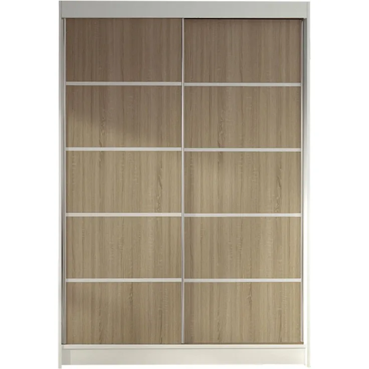 Kleiderschrank Lino IV, ohne Beleuchtung, Farbe: Weiß / Sonoma Eiche