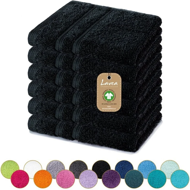 Lavea Seiftuch Bali Seiftücher, Waschlappen Frottee 30x30 cm, Weiches Bio-Baumwollfrottee (Set, 6-St), kleine Handtücher, Handtuch-Set, GOTS-zertifiziert, 500g/m² – Bild 5