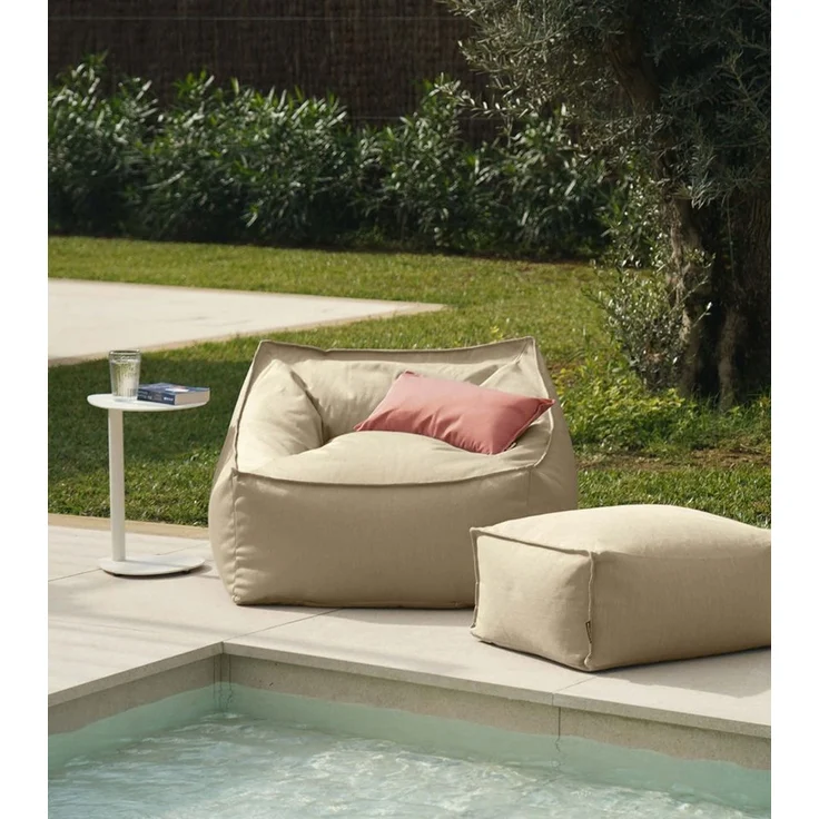 mokebo Sitzsack Der Sunnyboy (mit Hocker), Made in Germany, Beanbag Outdoor, Sitzsack, Gartenliege in Sand – Bild 4