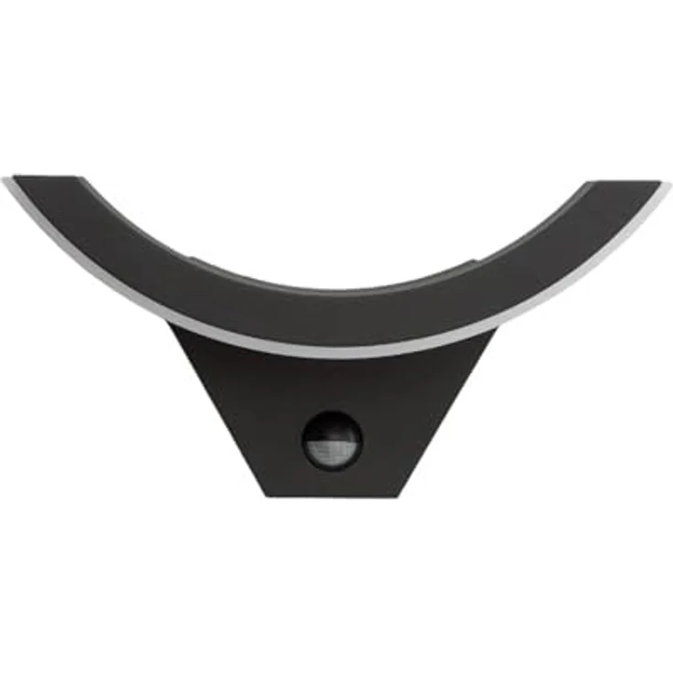 Lampenwelt Lucande LED Wandleuchte außen Half mit Bewegungsmelder, spritzwassergeschützt, schwarz, aus Aluminium, 1-flammig, für Terrasse und Balkon – Bild 1