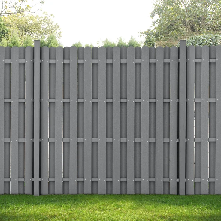 WPC Gartenzaun Langero 185x932 cm Grau neu. holz – Bild 6