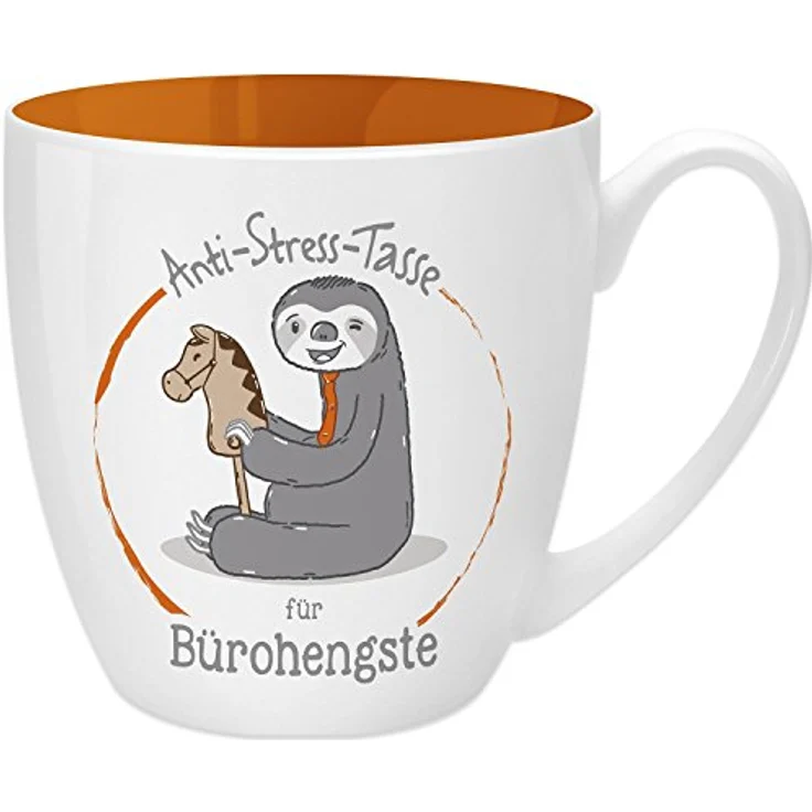 GRUSS & CO Anti-Stress-Tasse Motiv "Bürohengst" | Tasse mit Spruch, 45 cl, New Bone China | Geschenk für Ihn | 45487 – Bild 2