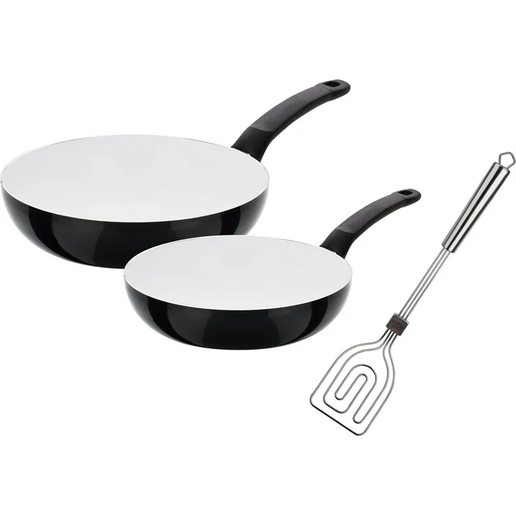 GSW Pfannen-Set CERAMICA Blanca, Aluminium (Set, 3-tlg, 1x Bratpfanne Ø 24 cm, 1x Bratpfanne Ø 28 cm), Induktion – Bild 5